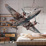 Papier peint Un avion qui vole dans les airs