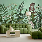 Papier peint Verdure luxuriante dans des tons sereins