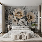 Papier peint Peinture de fleurs sur fond blanc