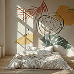 Papier peint Spirale et feuilles en harmonie