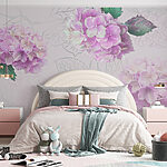 Papier peint Groupe de fleurs violettes