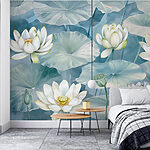 Papier peint Un étang de lotus serein murmure le calme.