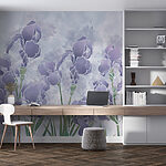 Papier peint Groupe de fleurs violettes