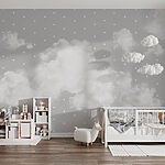 Papier peint Nuages dans le ciel avec des nuages blancs
