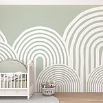 Papier peint Fond blanc et gris avec des lignes courbes