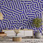 Papier peint Motif violet et blanc