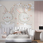 Papier peint Couple de lapins en tutu de ballet