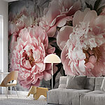 Papier peint Groupe de fleurs roses