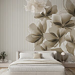 Papier peint Elégance florale en beige