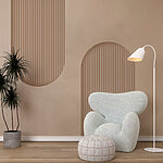 Papier peint Arches de couleur crème avec lignes rythmiques