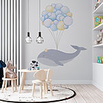 Papier peint Baleine avec des ballons