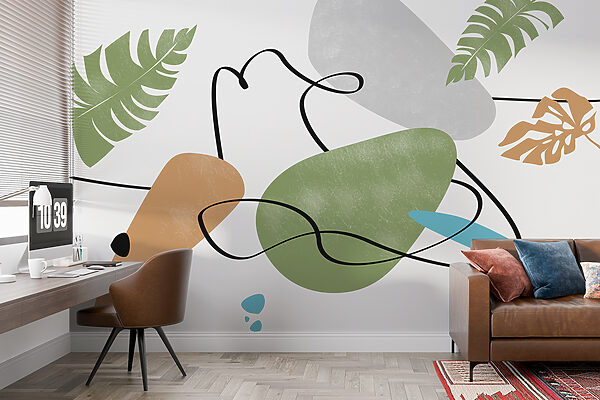 Art coloré avec des feuilles Papier peint Art coloré avec des feuilles