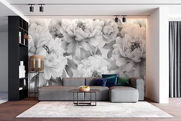 Monochrome Bloom Elegance Papier peint Monochrome Bloom Elegance
