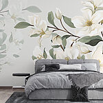 Papier peint Illustration florale blanche élégante
