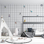 Papier peint Grille avec personnages de dessins animés