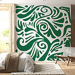 Papier peint Motif vert et blanc