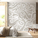 Papier peint Motif blanc et gris