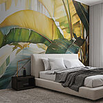 Papier peint Feuilles tropicales dans des teintes artistiques