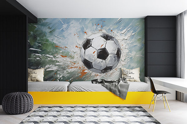 Peinture d'un ballon de football Papier peint Peinture d'un ballon de football
