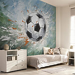 Papier peint Peinture d'un ballon de football