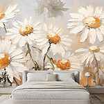 Papier peint Peinture de fleurs blanches