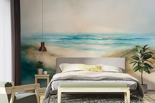 Papier peint Peinture d'une plage