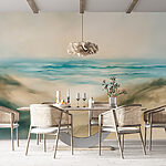 Papier peint Peinture d'une plage