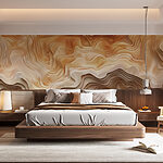 Papier peint Des couches terreuses dans des vagues abstraites.