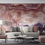 Papier peint Des couches de vagues marbrées de rose.