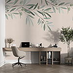 Papier peint Branche avec feuilles et olives