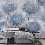 Papier peint Groupe de fleurs peintes sur une surface blanche
