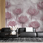 Papier peint Groupe de fleurs roses