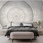 Papier peint Motif circulaire sur une surface blanche