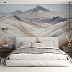 Papier peint Paysage de montagnes et de neige