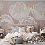Papier peint Texture florale élégante en rose