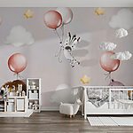 Papier peint Papier peint avec des animaux et des ballons