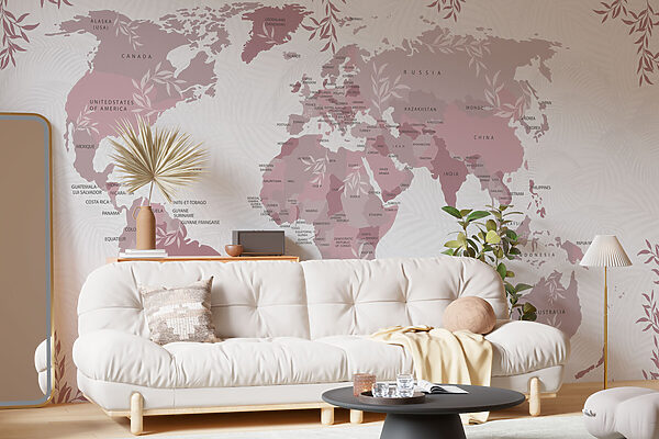 Papier peint Papier peint Carte du monde (UGS : w08211v3)
