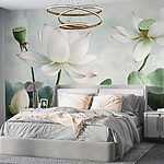 Papier peint Des fleurs de lotus sereines dans des tons sourds