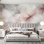 Papier peint Groupe de fleurs sur fond blanc