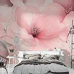 Papier peint Fleurs d'un rose tendre en pleine floraison