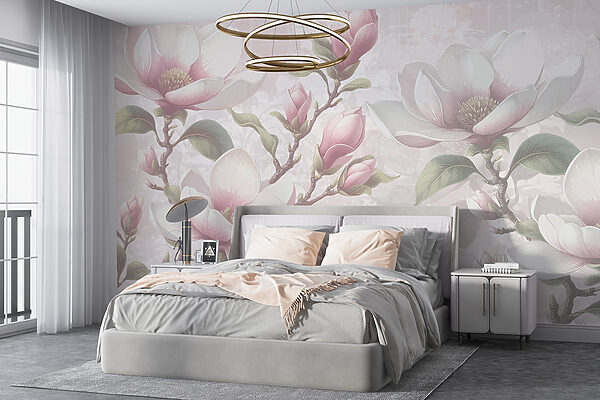 Magnolias élégants en fleurs Papier peint Magnolias élégants en fleurs