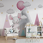 Papier peint Souris tenant un ballon