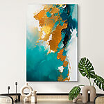 Tableaux Art abstrait turquoise et ambre