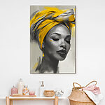 Tableaux Femme avec un turban jaune