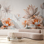 Papier peint Élégantes fleurs de lotus en pleine floraison.