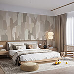 Papier peint Des formes abstraites de couleur beige s'entrelacent