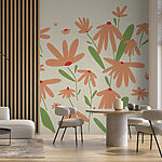 Papier peint Groupe de fleurs orange