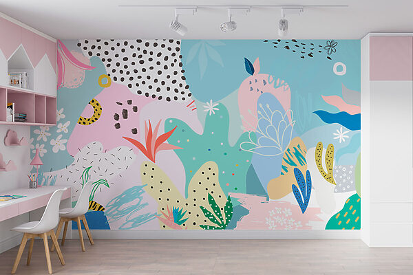 Motif coloré avec différentes formes et couleurs Papier peint Motif coloré avec différentes formes et couleurs