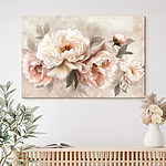 Tableaux Groupe de fleurs sur fond blanc