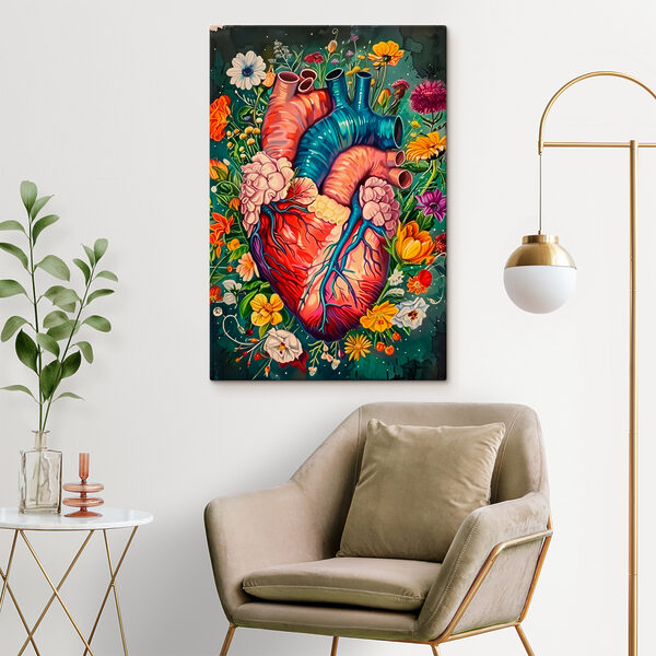 Coeur coloré avec des fleurs Tableaux Coeur coloré avec des fleurs